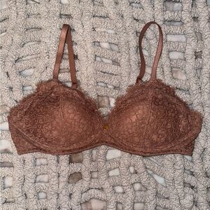 Aerie Lace Wireless Bra Rosy Chocolate Size 36B